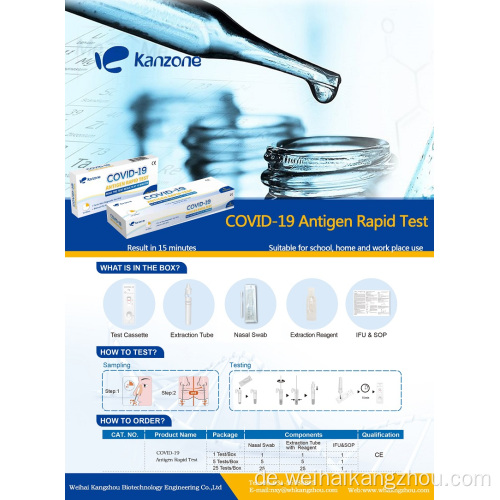 Covid-19 Antigen Rapid Test Kits zum Verkauf Export China